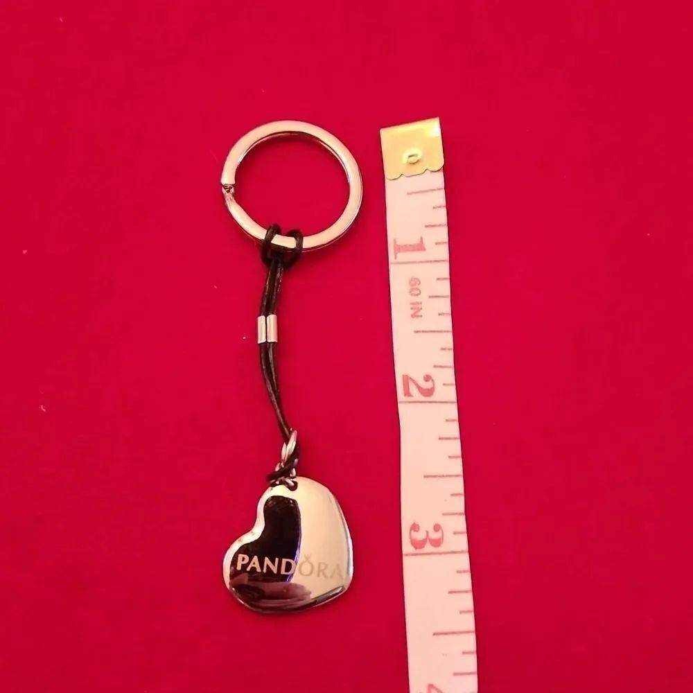 Pandora Silver Heart Key Chain Charm - Picture 2 of 2